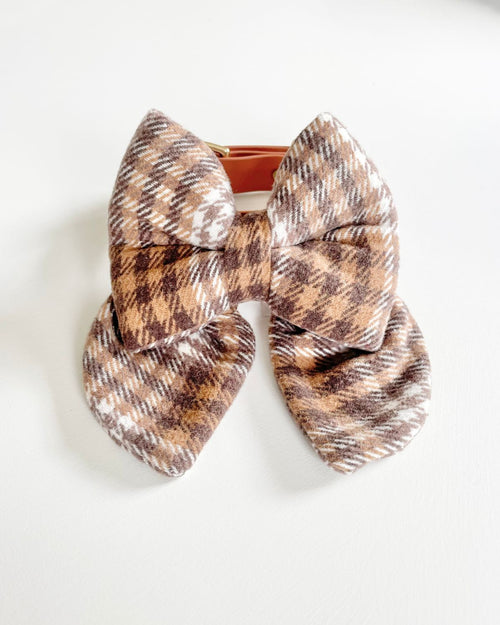 Brown Plaid Sailor Bow image 0