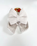 Ivory Cable Knit Sailor Bow image 0