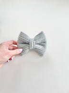 Grey Cable Knit Bow