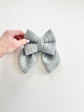 Grey Cable Knit Sailor Bow