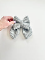 Grey Cable Knit Sailor Bow