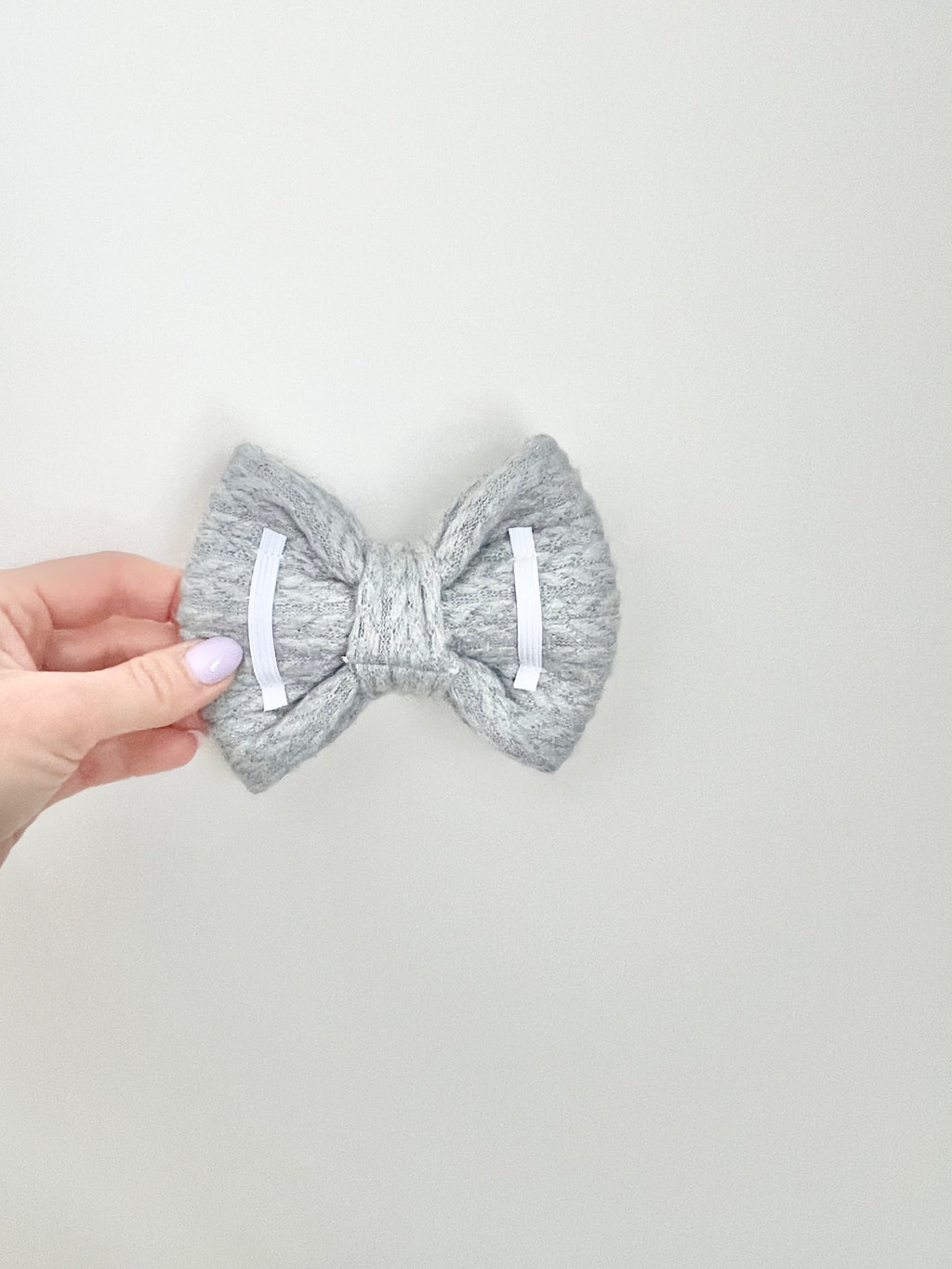 Grey Cable Knit Bow
