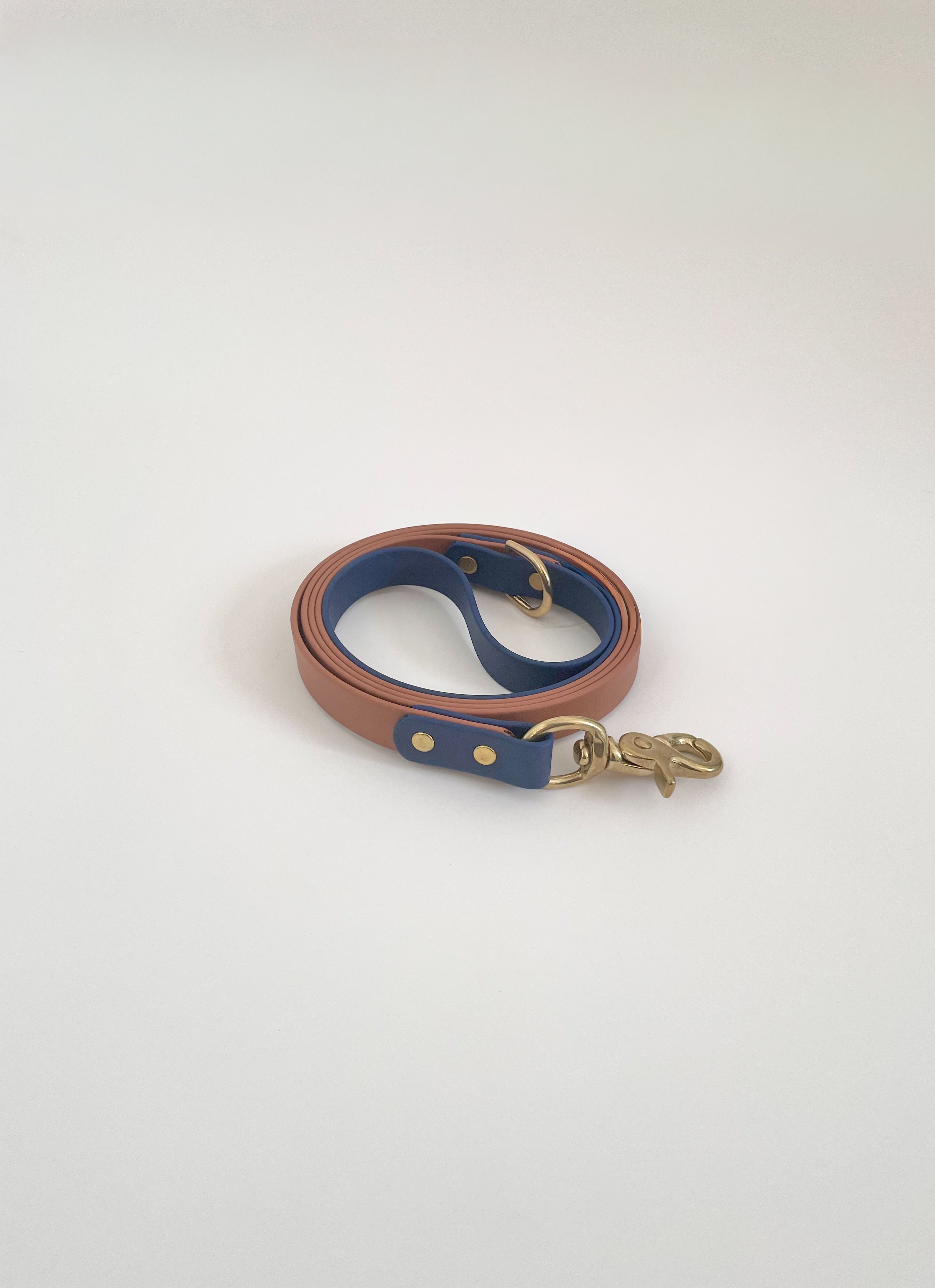 Two Tone Classic Leash - Camel/Navy