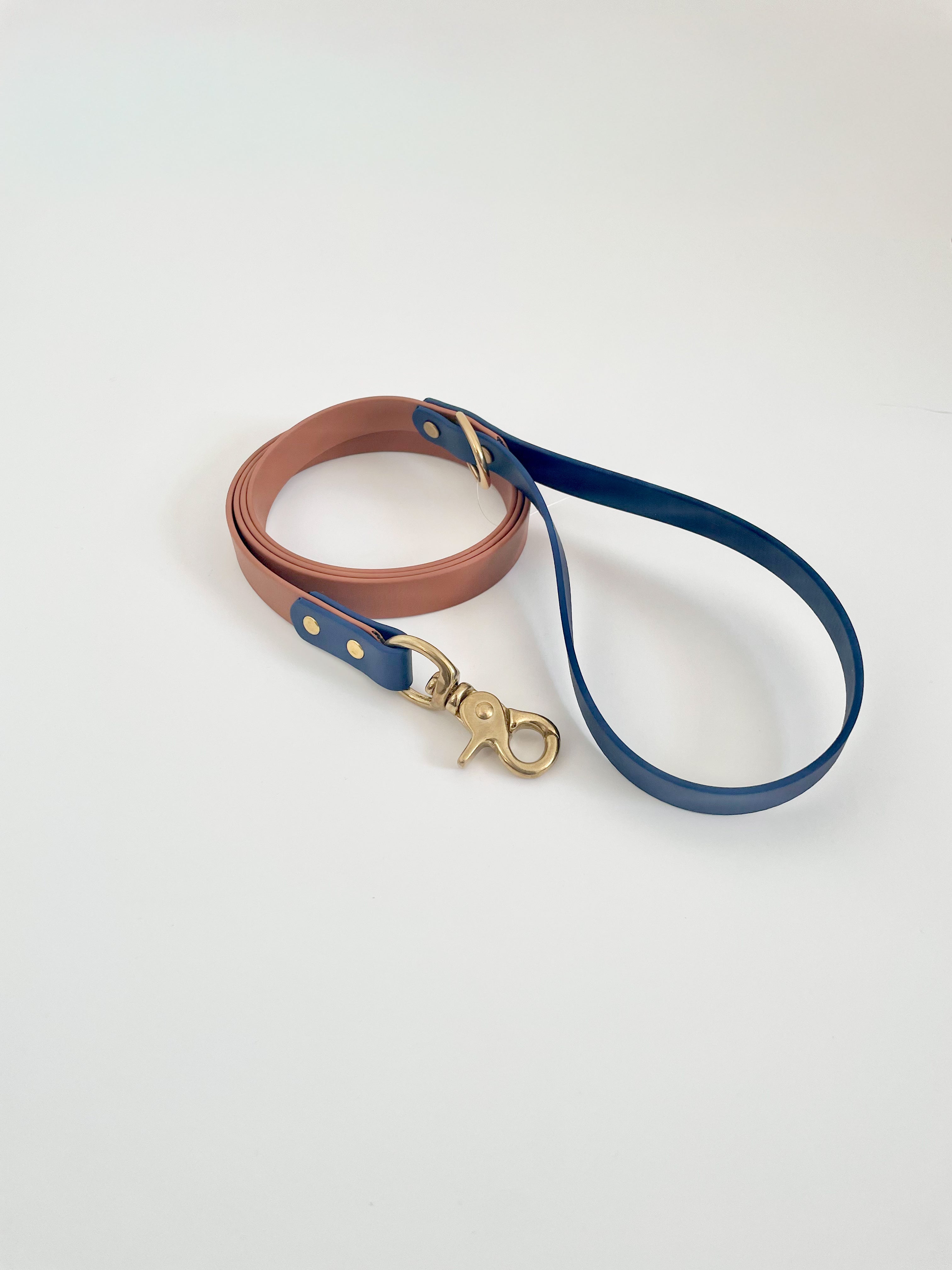 Two Tone Classic Leash - Camel/Navy