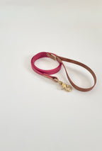 Two Tone Classic Leash - Cranberry/Camel